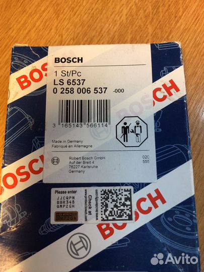 Новый Оригинал bosch лямбда зонд 0258006537