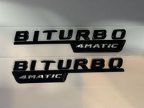 Шильдик эмблема Biturbo 4matic на крыло Mercedes