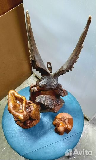 Подсвечники (2 шт), фигурки издерева (2 шт)