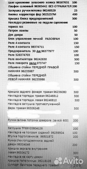 Запчасти chevrolet lanos daewoo sens zaz