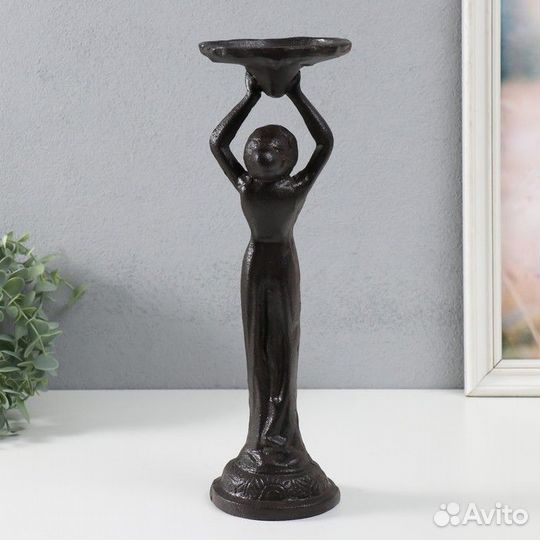 Подсвечник чугун на 1 свечу 'Богиня' 10,5х12х36 см