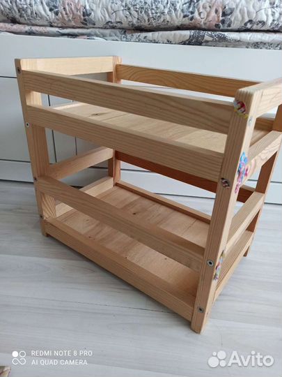 Кровать для кукол деревянная+ ванна