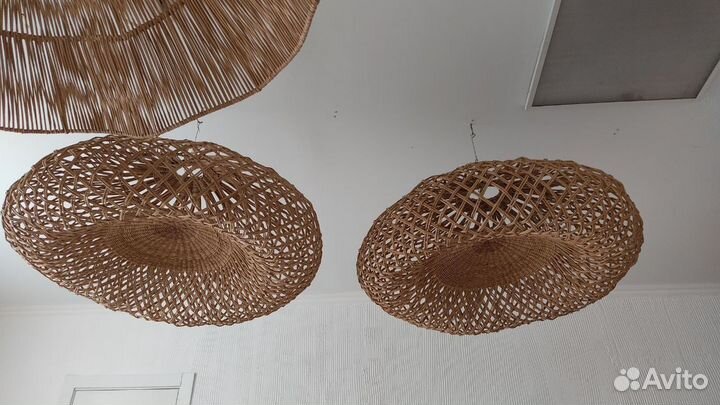 Светильники плетеные люстры