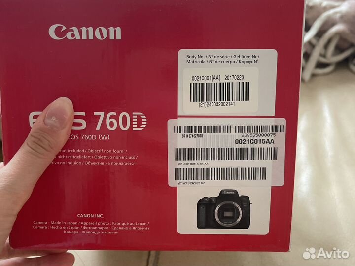 Зеркальный фотоаппарат canon eos 760D