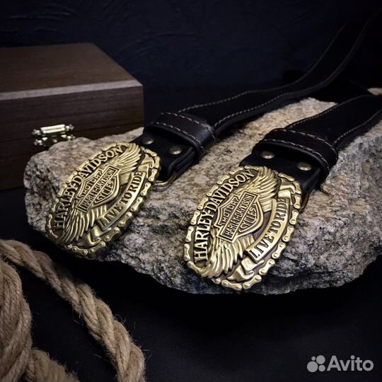 Ремень ручной работы Harley Davidson в коробке