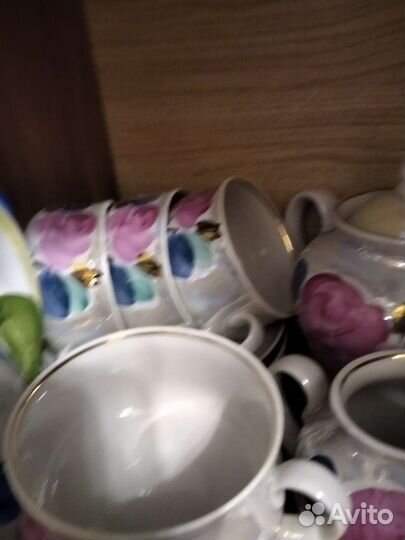 Чайный сервиз СССР дулево. Перламутровый