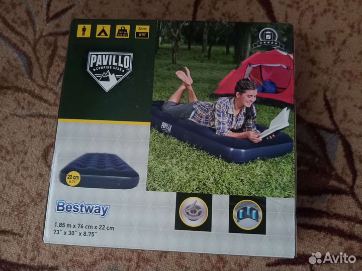 Надувной матрас одноместный 185*76*22 см