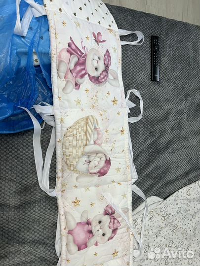 Бортики в кроватку для девочки