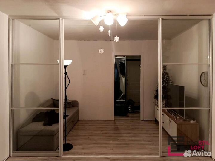 Стеклянная перегородка лофт