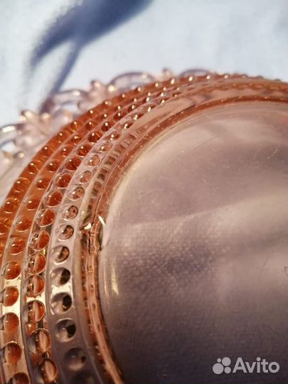 Тортница, ваза, конфетница медовое стекло СССР