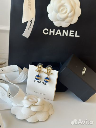 Серьги chanel оригинал новые комплект бутика