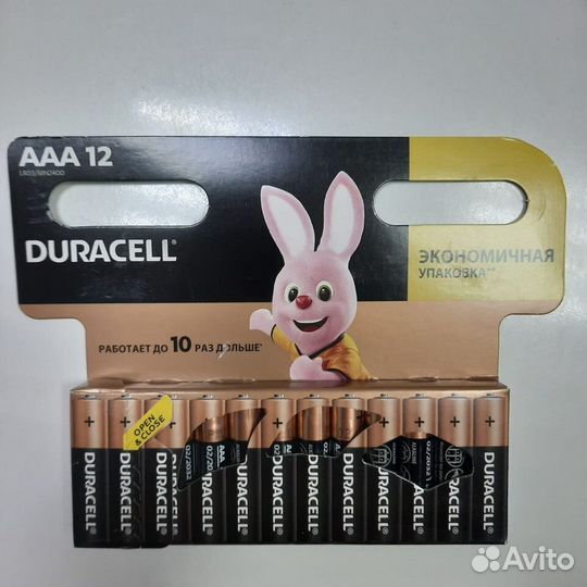 Мизинчиковые батарейки Duracel 12 шт