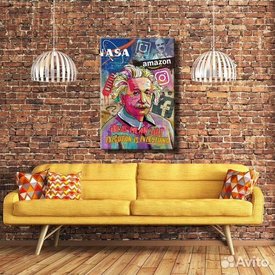 Современная картина маслом Эйнштейн