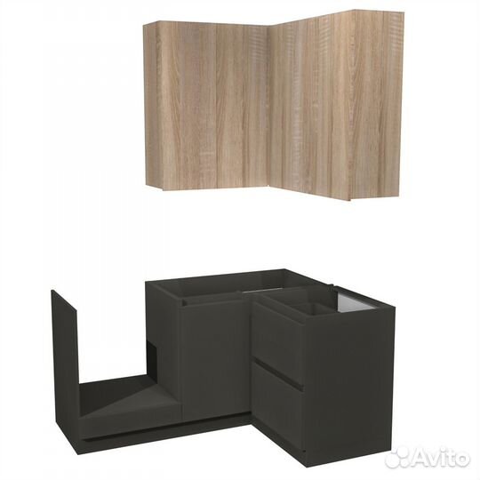 Угловой кухонный гарнитур Бостон 120х160 Дуб-соном