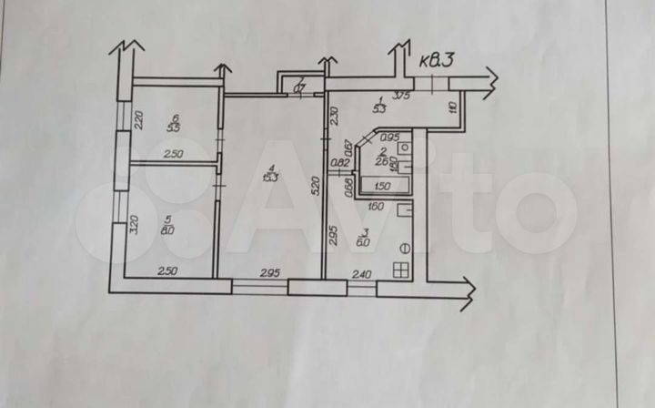 3-к. квартира, 43,4 м², 1/2 эт.