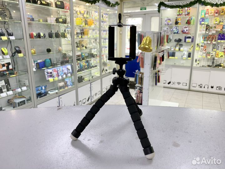 Штатив для телефона (трипод) с гибкими ножками чер