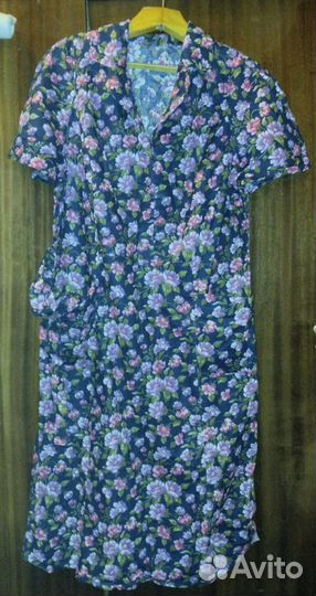 Новые халат и платья х/б, СССР, 48-52 размер