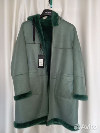 Дубленка двусторонняя B-unique с капюшоном