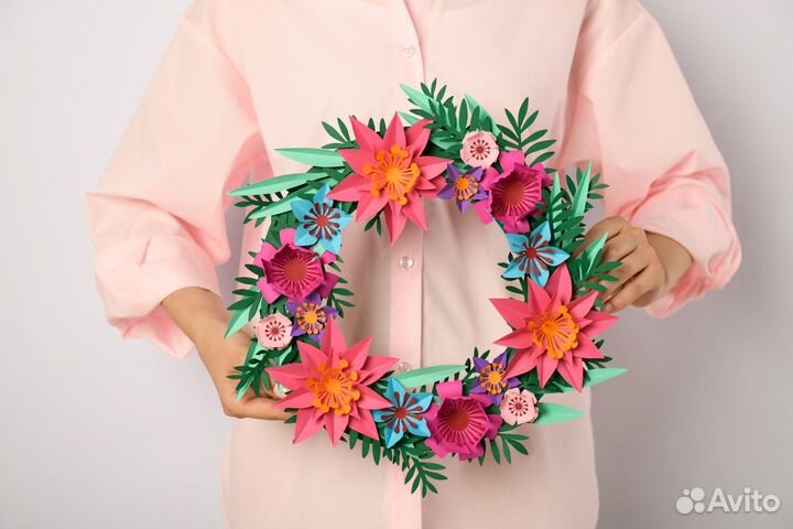 Набор для творчества венок из цветов интерьерный