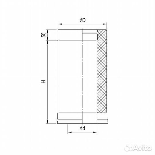 Сэндвич ferrum 0,25м (430/0,5мм + оц.) Ф300х400