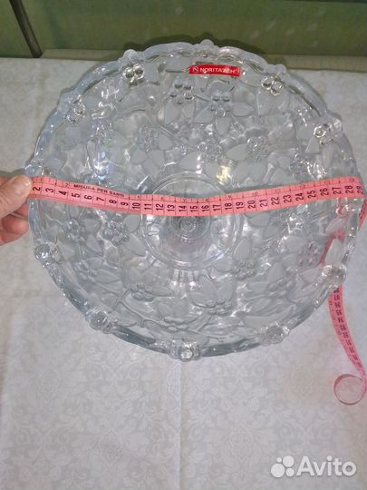 Ваза для фруктов на ножке стекло