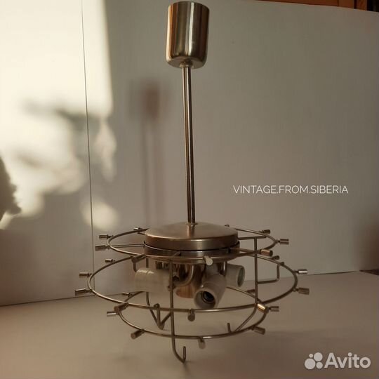 Люстра с хрустальными пластинами СССР винтаж