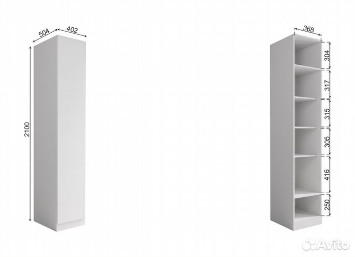 Мори Шкаф однодверный 400.1