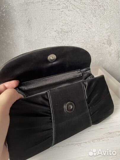 Клатч черный тканевый