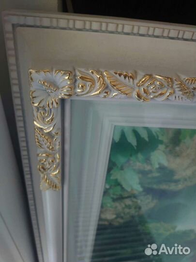 Массивная Рама 620х520мм внутри пейзаж с часами