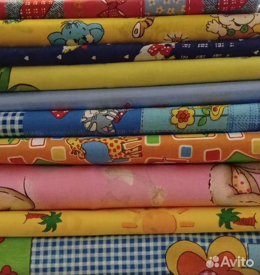 Отрезы тканей х/б с детским рисунком