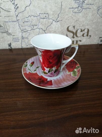 Сервиз чайный, кофейный 2шт разные