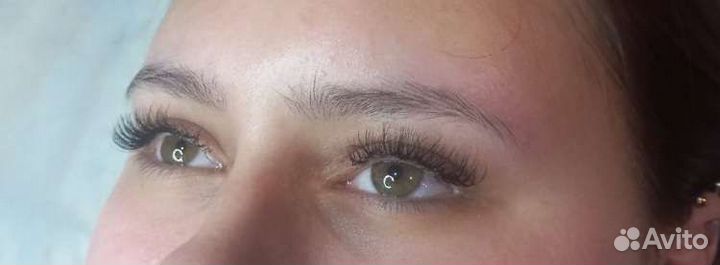 Наращивание ресниц, оформление, окрашивание бровей