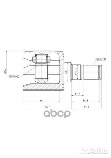 ШРУС внутренний LR hyundai Accent ganz GIK04024