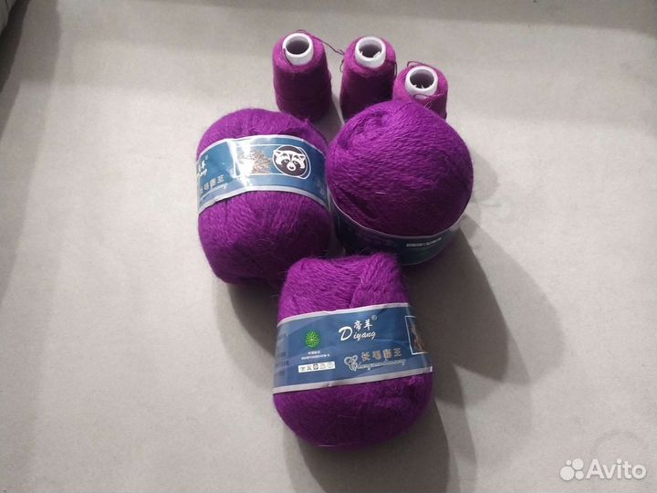 Пряжа, пух норки 3шт