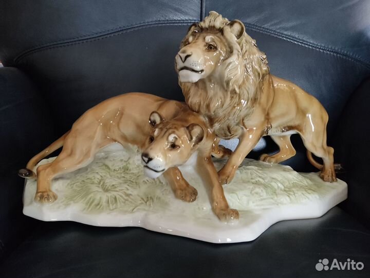 Фарфор-hutschenreuther-львы-30х55