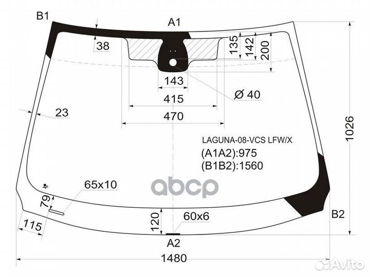 Стекло лобовое + дд renault laguna 5D HBK/WGN 0