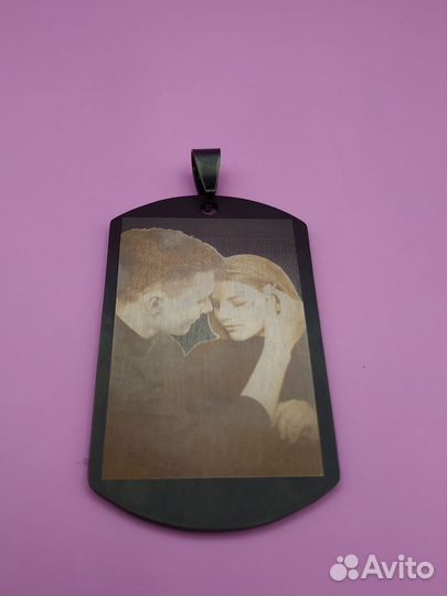 Жетон черный с Вашим фото (гравировка на заказ)