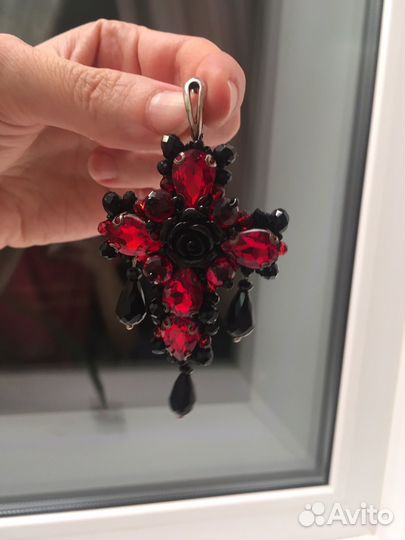 Серьги кресты серебро