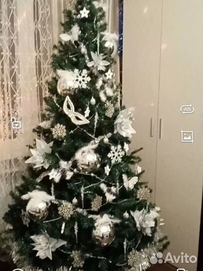 Елочные шары большие 15 см красные и серебристые