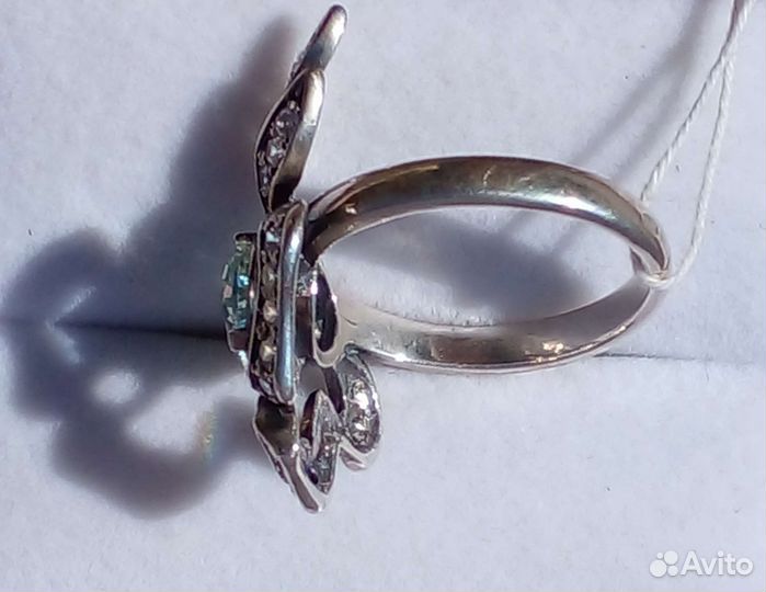 Серебряное кольцо с аквамарином