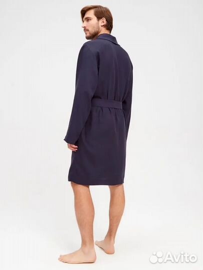 Халат банный мужской, р-р 48, лен/вискоза новый