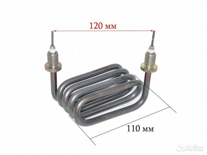 Тэн дистиллятора аэ-10мо (с 11.2008г) 2.4кВт, нерж