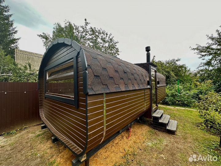 Баня бочка на дровах