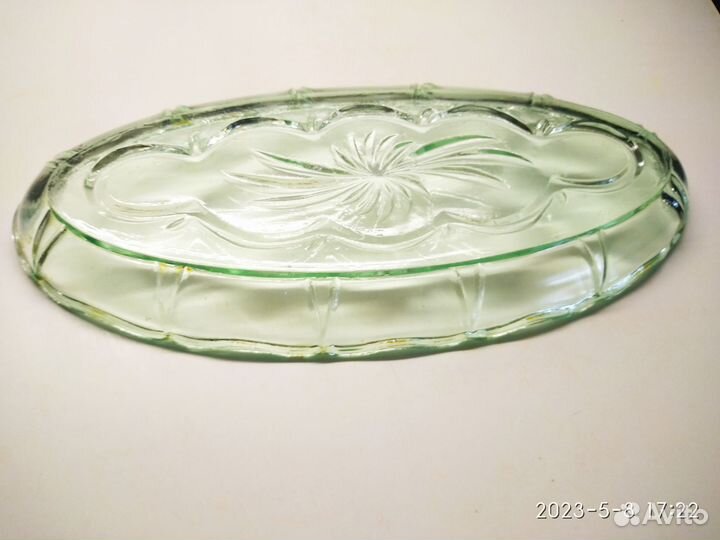 Селедочница цветное стекло блюдо СССР винтаж 70-е