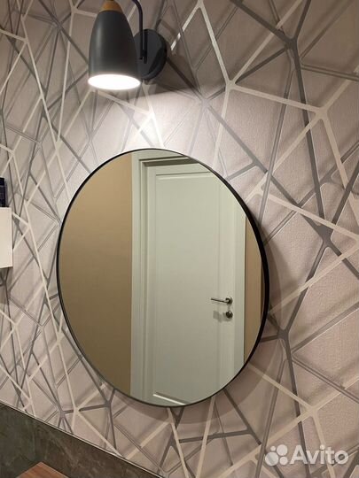 Зеркало настенное круглое в раме 50 см