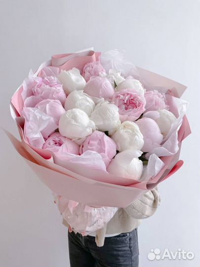 Букет Москва пионы розы хризантемы альстромерия