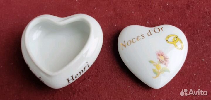 Шкатулка - Сердце фарфор Франция