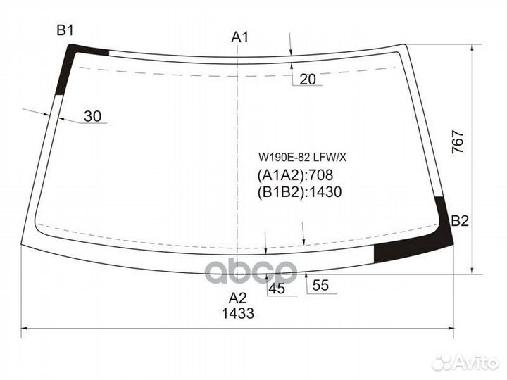 Стекло лобовое mercedes-benz 190 W201 82-84 W19