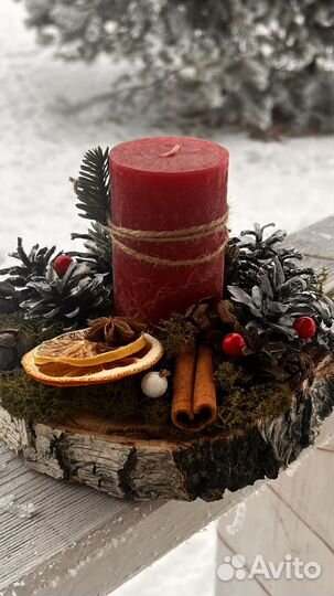 Ногодние композиции со свечами