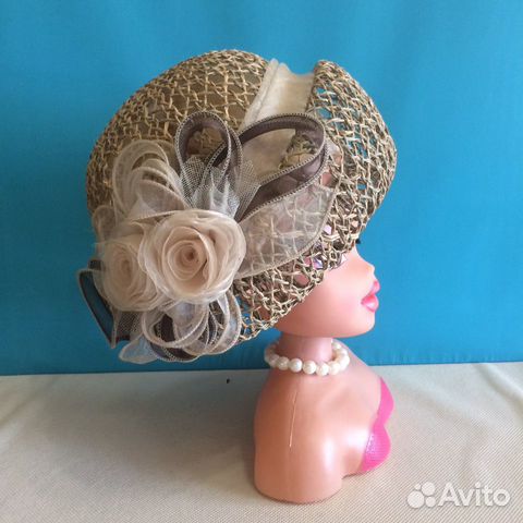 Шляпка из рисовой соломки